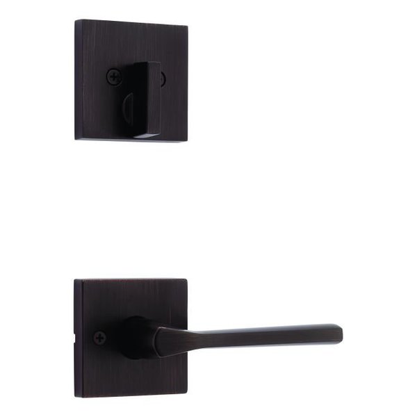 Kwikset Single Cylinder Interior Lisbon Lever Trim with Square Rose New Chassis Venetian Bronze Finish 971LSLSQT-11P